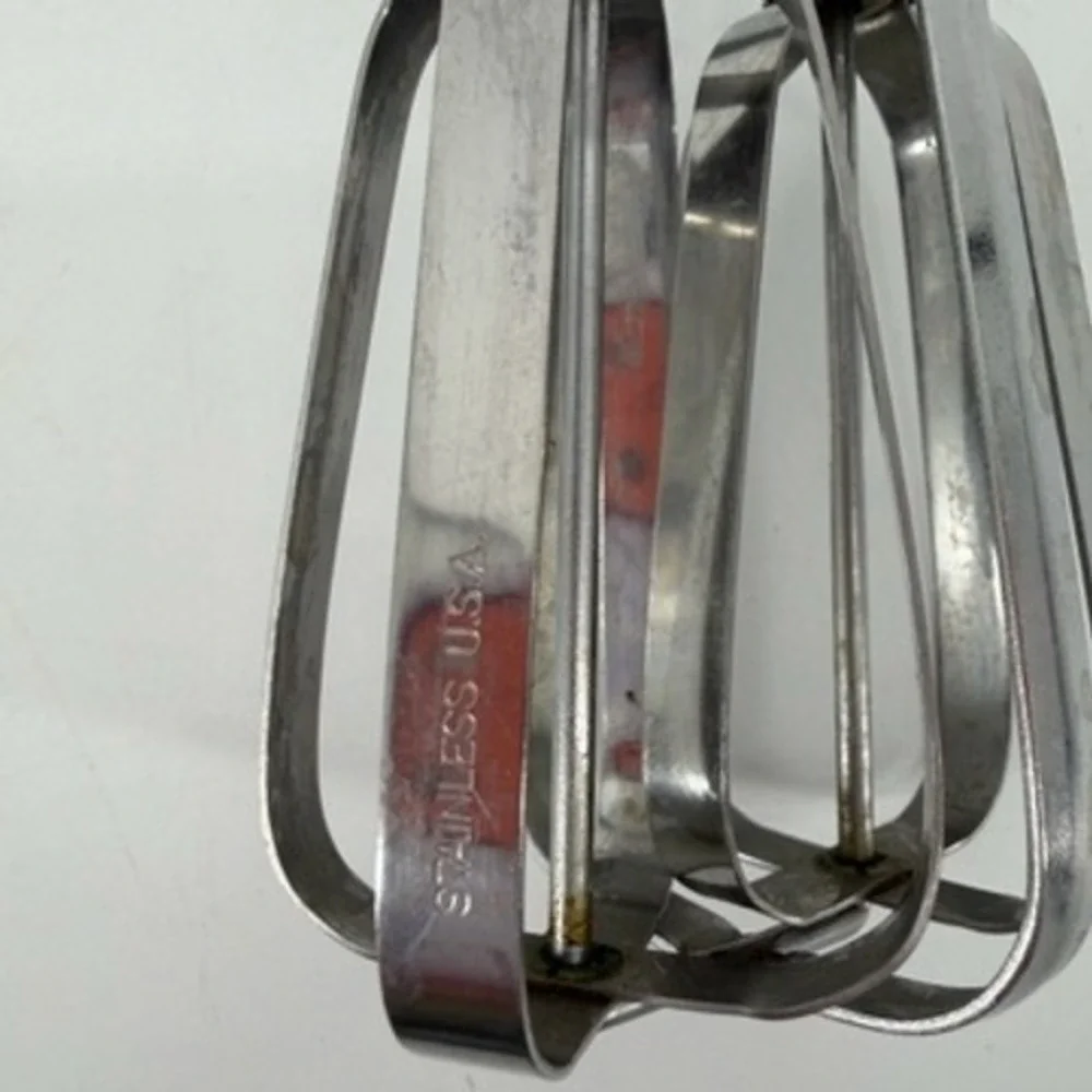 Vintage EKCO Hand Crank Egg Beater Stainless Steel USA Black Handle 12 Inch